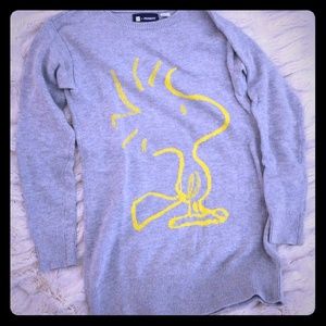 Gap Kids Peanuts Gray Sweater Dress with Woodstock